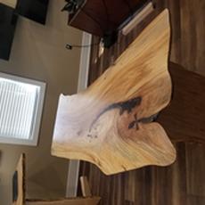 Elm Desk - top view - Elm live edge desk with 2 drawers
